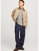 Jack  Jones Bluza lejera de bumbac cu dungi - Maro taupe/Alb murdar