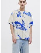 Jack  Jones Camasa cu imprimeu grafic - Alb fildes/Albastru royal