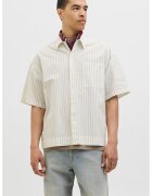 Jack  Jones Camasa cu maneci scurte si model in dungi - Alb/Verde fistic