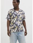 Jack  Jones Camasa cu model floral - Alb fildes/Albastru deschis/Gri inchis