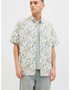 Jack  Jones Camasa cu model si maneci scurte - Alb/Gri