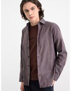 Jack & Jones Camasa din amestec de bumbac organic si lyocell - Violet melange