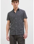 Jack  Jones Camasa din amestec de in cu model - Alb/Negru/Portocaliu persan