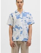 Jack  Jones Camasa din bumbac cu maneci scurte - Alb/Albastru