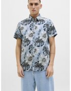 Jack & Jones Camasa din bumbac cu model - Galben pal/Alb murdar/Albastru deschis