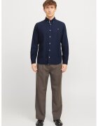 Jack  Jones Camasa regular fit din amestec de in - Bleumarin