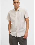 Jack  Jones Camasa relaxed fit de bumbac cu dungi - Bej deschis