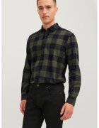 Jack & Jones Camassa uni de bumbac - Verde masliniu/Bleumarin