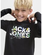 Jack  Jones Hanorac cu imprimeu logo - Negru/Verde pal/Alb optic