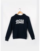 Jack  Jones Hanorac cu imprimeu logo si buzunar kangaroo - Alb/Bleumarin