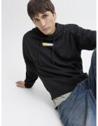Jack & Jones Hanorac cu snur de ajustare si detaliu logo - Negru