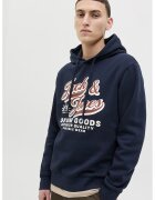 Jack  Jones Hanorac din amestec de bumbac organic cu logo - Alb/Visiniu/Bleumarin