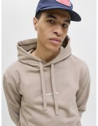 Jack  Jones Hanorac relaxed fit cu buzunar kangaroo - Maro/Maro nisip