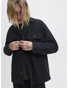 Jack & Jones Jacheta-camasa relaxed fit cu buzunare pe piept - Negru stins
