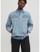 Jack  Jones Jacheta de denim cu buzunare pe piept - Albastru deschis