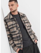 Jack & Jones Jacheta din amestec de lana cu fermoar - Maro inchis/Gri inchis