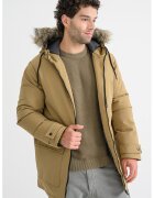 Jack & Jones Jacheta parka cu blana sintetica si gluga - Kaki