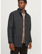 Jack  Jones Palton din amestec de lana cu buzunare laterale - Gri inchis melange