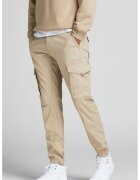 Jack  Jones Pantaloni cargo cu buzunare oblice - Bej