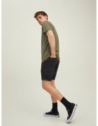 Jack  Jones Pantaloni scurti de bumbac cu buzunare oblice cu refilet - Negru