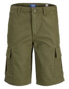 Jack  Jones Pantaloni scurti de bumbac cu buzunare - Verde masliniu