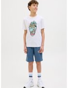 Jack  Jones Pantaloni scurti din amestec de bumbac cu buzunare laterale - Albastru prafuit