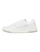 Jack  Jones Pantofi sport de piele ecologica cu detalii perforate London - Alb/Gri cenusiu