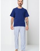 Jack & Jones Pijama cu segmente lungi cu model Florence - Alb/Albastru indigo