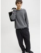 Jack & Jones Pulover cu decolteu la baza gatului - Gri inchis melange