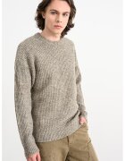 Jack & Jones Pulover cu decolteu la baza gatului si maneci cazute - Maro melange