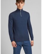 Jack & Jones Pulover cu guler inalt si fermoar scurt - Bleumarin