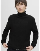Jack  Jones Pulover cu guler inalt si model uni - Negru
