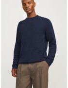 Jack & Jones Pulover de lana merinos cu decolteu rotund - Albastru ultramarin