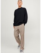 Jack & Jones Pulover din amestec de bumbac organic cu decolteu la baza gatului - Negru