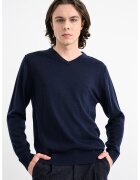 Jack & Jones Pulover din lana cu decolteu in V - Bleumarin