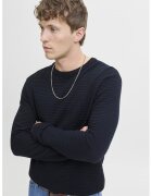 Jack  Jones Pulover regular fit cu decolteu la baza gatului - Bleumarin