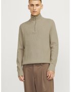 Jack & Jones Pulover striat din amestec de bumbac cu fenta cu fermoar - Verde pal
