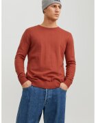 Jack  Jones Pulover tricotat fin cu decolteu la baza gatului - Caramiziu