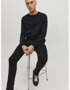 Jack & Jones Pulover tricotat fin din bumbac organic - Negru
