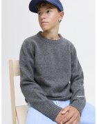 Jack & Jones Pulover tricotat uni cu decolteu la baza gatului - Gri inchis melange