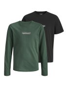 Jack & Jones Set de bluza si tricou cu imprimeu logo -2 piese - Verde/Negru stins