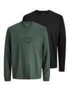 Jack & Jones Set de bluze de bumbac cu broderie logo - 2 piese - Verde/Negru