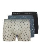 Jack  Jones Set de boxeri cu imprimeu - 3 perechi - Negru/Albastru petrol/Bej deschis