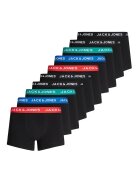 Jack  Jones Set de boxeri de bumbac cu banda logo elastica - 10 perechi - Rosu/Negru/Albastru petrol