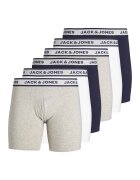 Jack  Jones Set de boxeri elastici din bumbac JACSOLID - 6 perechi - Alb/Gri/Bleumarin