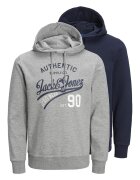 Jack  Jones Set de hanorace cu imprimeu logo - 2 piese - Alb/Gri melange/Bleumarin