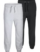 Jack & Jones Set de pantaloni de trening din bumbac organic - 2 piese - Gri deschis/Negru melange