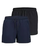 Jack  Jones Set de pantaloni scurti de baie cu snur - 2 piese - Negru/Albastru inchis