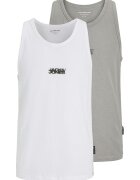Jack  Jones Set de topuri din bumbac cu detaliu cu imprimeu - 2 piese - Gri