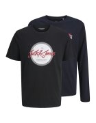 Jack  Jones Set de tricou si bluza cu imprimeu - Negru/Albastru ultramarin